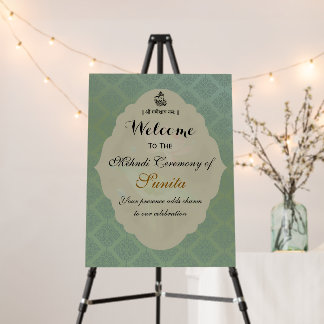 Indian Wedding Mehndi Ceremony Welcome Sign