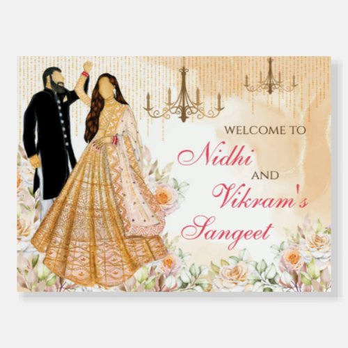 Indian wedding night  Indian welcome dinner sign