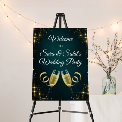 Indian wedding party welcome sign  Indian dinner