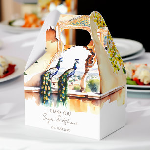 Indian wedding peacock Jaipur palace favors custom Favor Boxes
