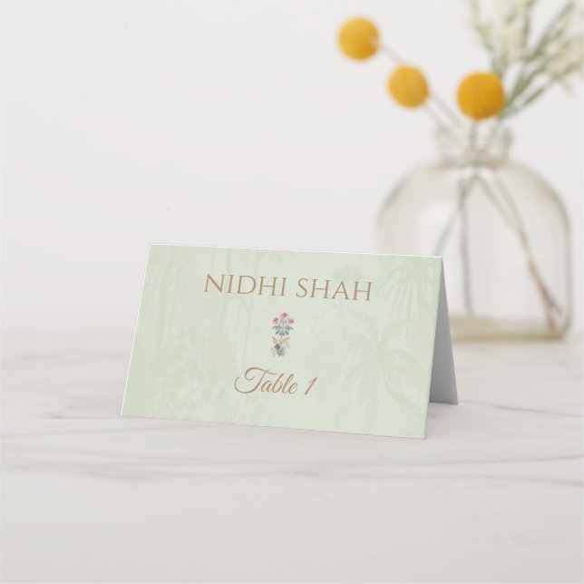 Indian Wedding Place cards Modern Pichwai theme (Front)
