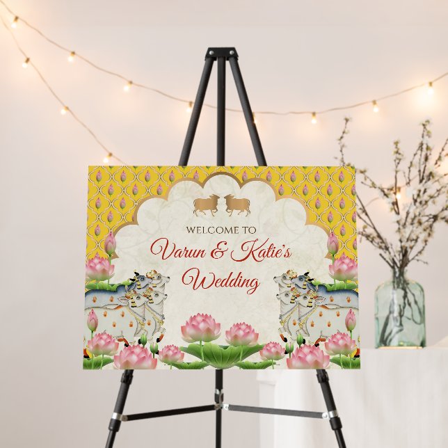 Indian wedding poster with cow for Hindu weddings  (In Situ (Stand))