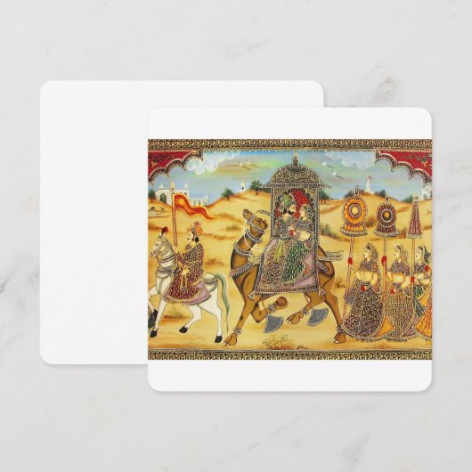 Indian wedding procession on camels (Front/Back)