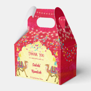 Indian wedding Rajasthani camels colorful Favor Boxes
