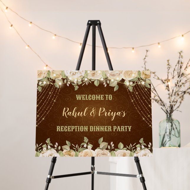 Indian Wedding Reception Dinner Party Sign (In Situ (Stand))