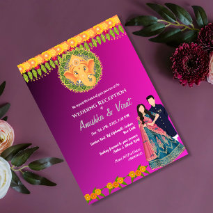 Indian Wedding Reception  Invitation