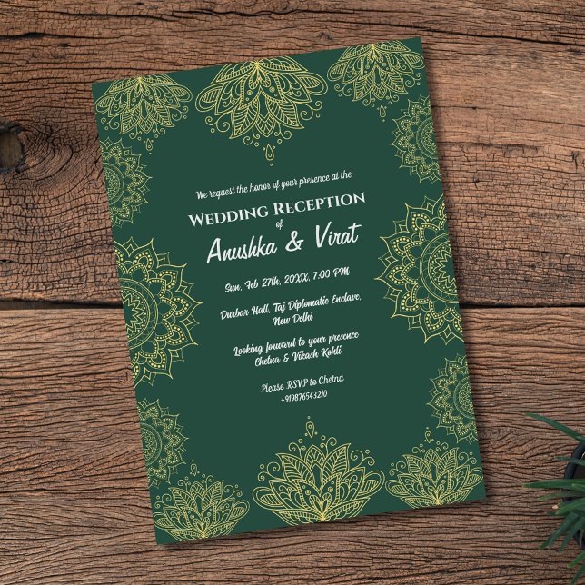 Indian Wedding Reception  Invitation (Creator Uploaded)