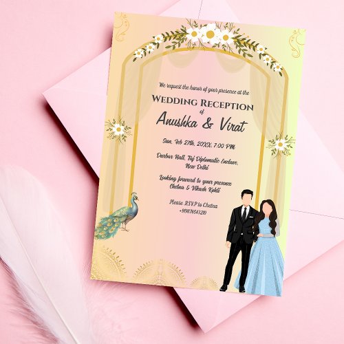 Indian Wedding Reception  Invitation