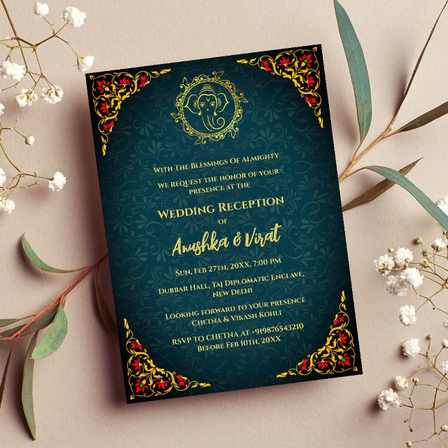 Indian Wedding Reception Invitation (Creator Uploaded)