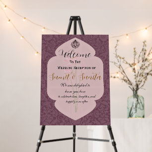 Indian Wedding Reception Welcome Sign