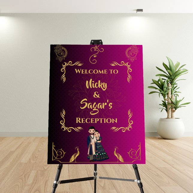 Indian Wedding Reception Welcome Sign Foam Board (Creator Uploaded)