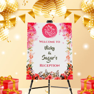 Indian Wedding Reception Welcome Sign Foam Board