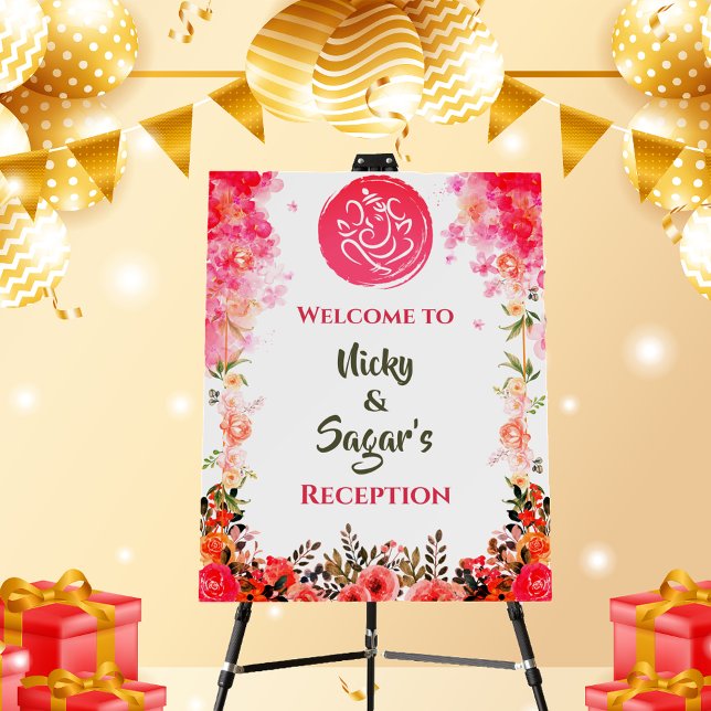 Indian Wedding Reception Welcome Sign Foam Board (Creator Uploaded)