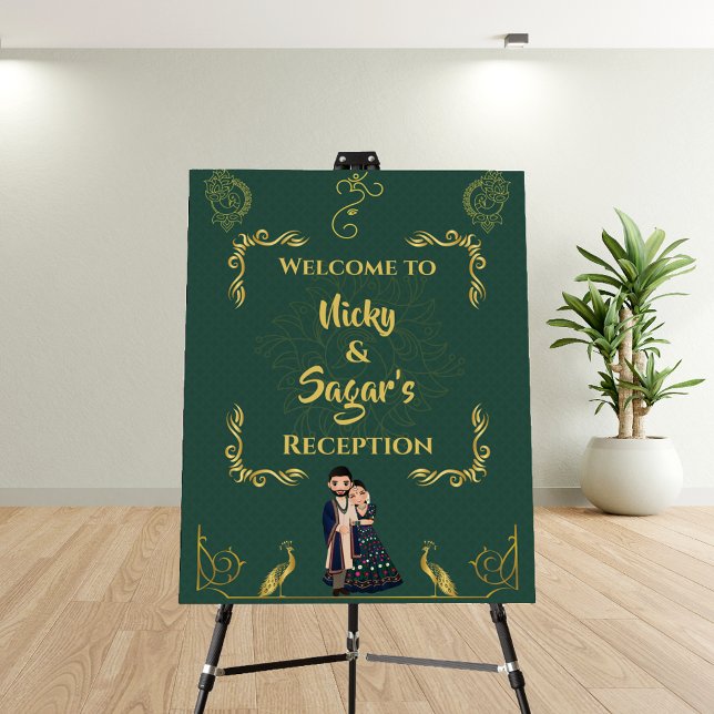 Indian Wedding Reception Welcome Sign Foam Board (Creator Uploaded)