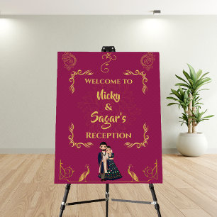 Indian Wedding Reception Welcome Sign Foam Board