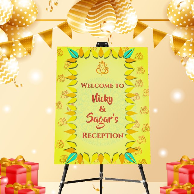 Indian Wedding Reception Welcome Sign Foam Board (Creator Uploaded)