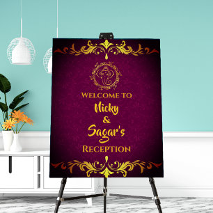 Indian Wedding Reception Welcome Sign Foam Board