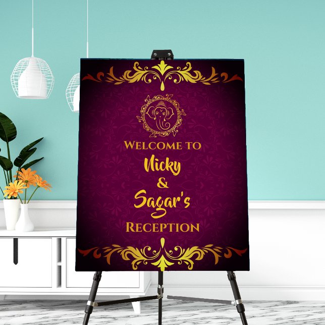 Indian Wedding Reception Welcome Sign Foam Board (Creator Uploaded)