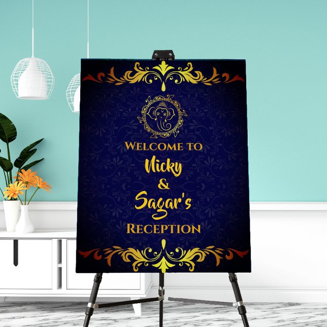 Indian Wedding Reception Welcome Sign Foam Board (Creator Uploaded)