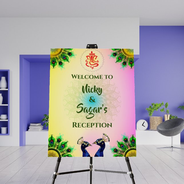 Indian Wedding Reception Welcome Sign Foam Board (Creator Uploaded)
