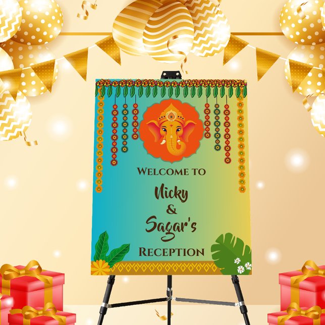 Indian Wedding Reception Welcome Sign Foam Board (Creator Uploaded)