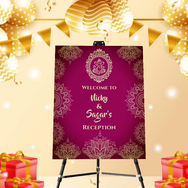 Indian Wedding Reception Welcome Sign Foam Board (Creator Uploaded)