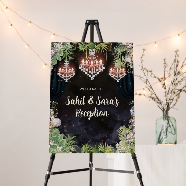 Indian Wedding Reception welcome sign Hindu (In Situ (Stand))