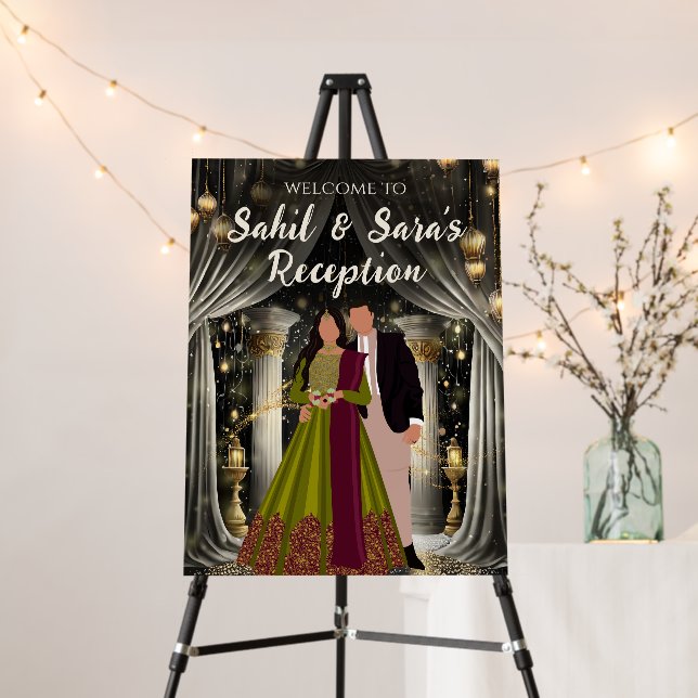 Indian Wedding Reception welcome signs (In Situ (Stand))