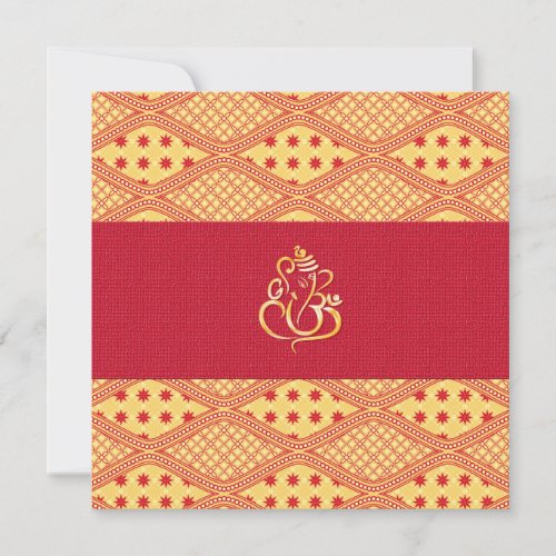 Indian Wedding Red And Yellow Reception Invite
