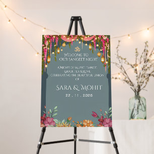 Indian Wedding Sangeet Night Welcome Sign