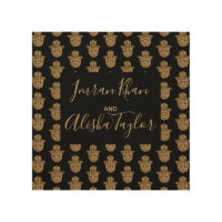 Indian Wedding Save the date Gold hamsa Henna