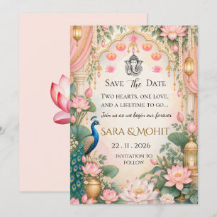 Indian Wedding Save The Date Invitation