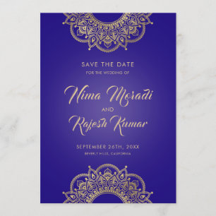 Indian Wedding, Save The Date, Purple and Gold Date