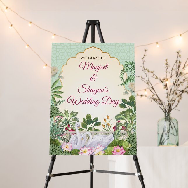 Indian Wedding sign Hindu Anand Karaj Welcome sign (In Situ (Stand))