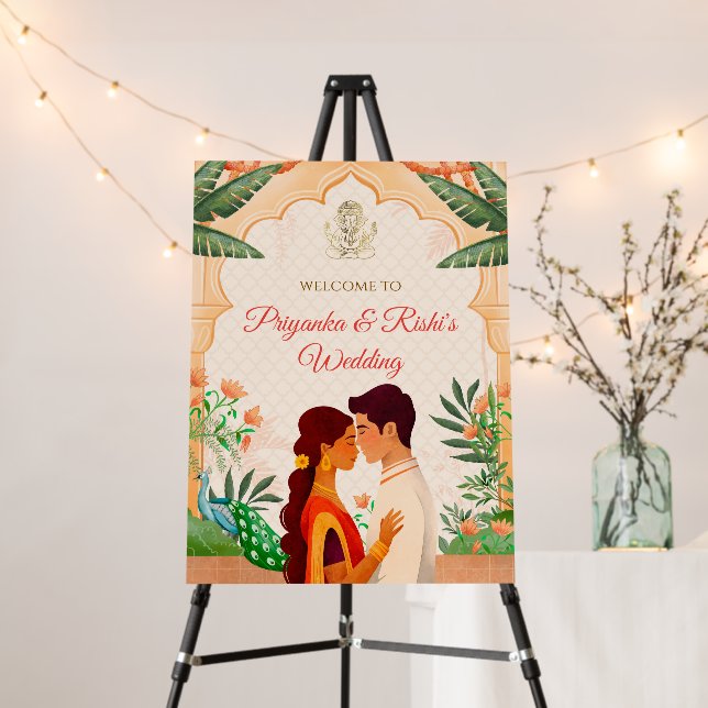 Indian Wedding sign Hindu Wedding Welcome signs (In Situ (Stand))