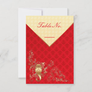 Indian Wedding - Table Number Card