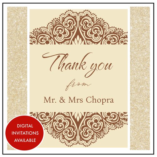 Indian wedding thank you cards mandala