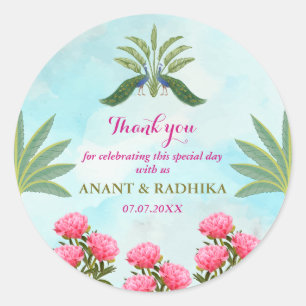 Indian wedding thank you Classic Round Stickers
