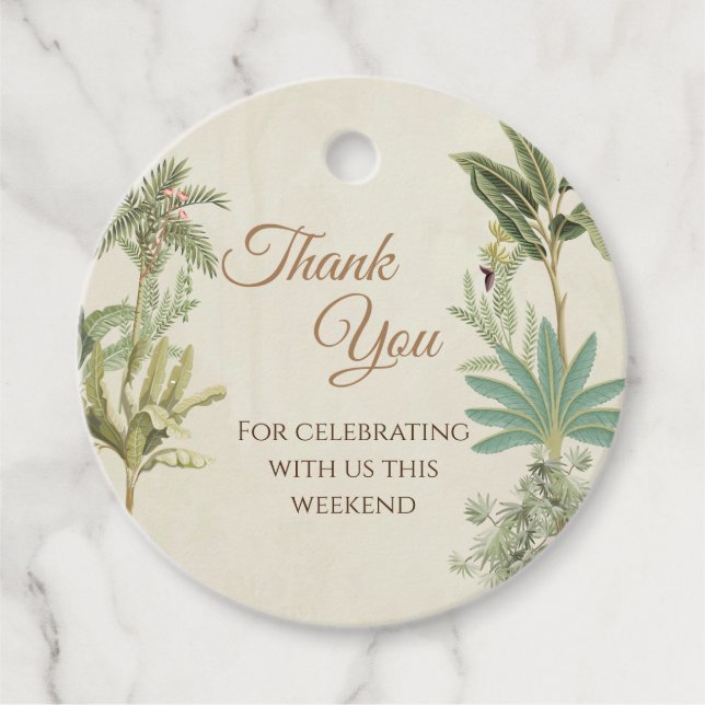 Indian Wedding thank you tag Modern Pichwai theme (Front)