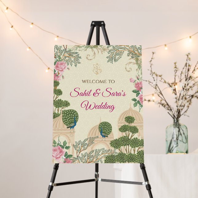 Indian Wedding welcome decor & Hindu Welcome signs (In Situ (Stand))