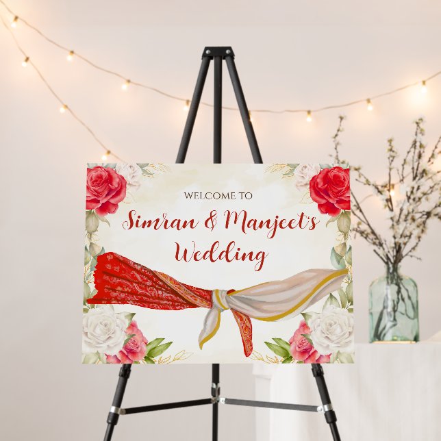 Indian wedding welcome poster for Hindu weddings  (In Situ (Stand))