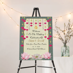 Indian Wedding Welcome Sign Editable Template