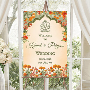 Indian Wedding Welcome Sign Grah Shanti Welcome 