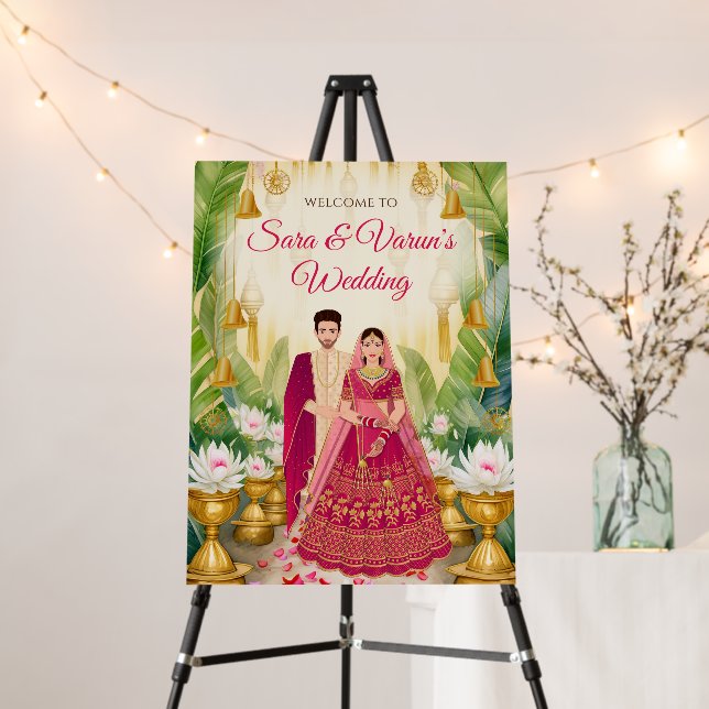 Indian Wedding Welcome sign Hindu Wedding (In Situ (Stand))