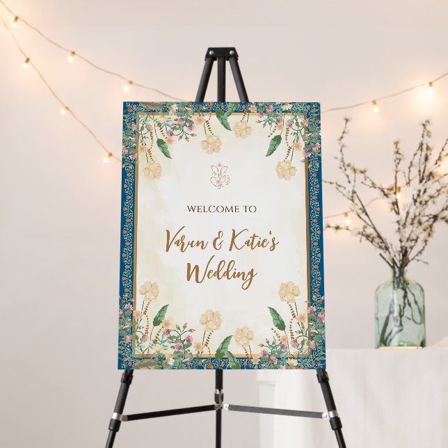 Indian Wedding Welcome sign & Hindu Wedding signs (In Situ (Stand))