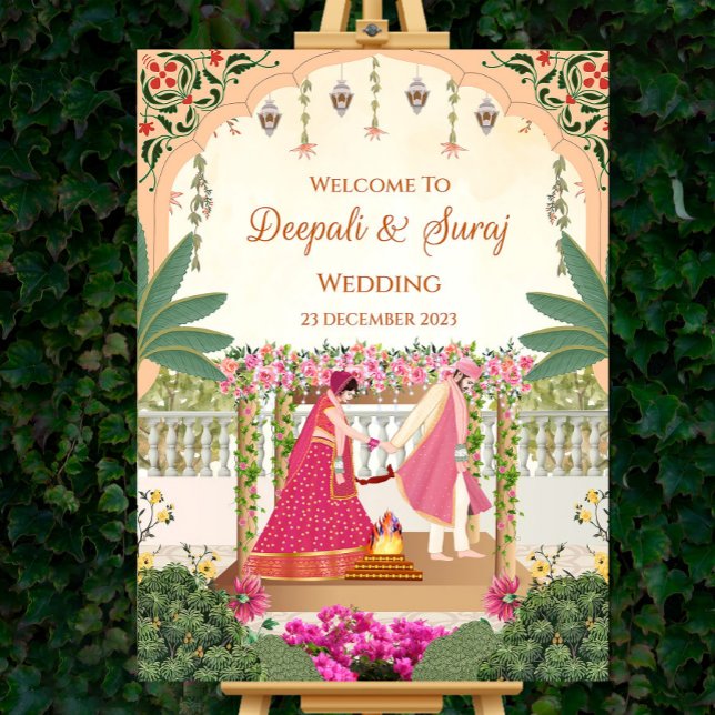 Indian Wedding Welcome Sign, Hindu Wedding Welcome Foam Board (Creator Uploaded)