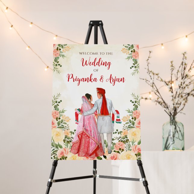 Indian wedding welcome sign & Indian posters (In Situ (Stand))