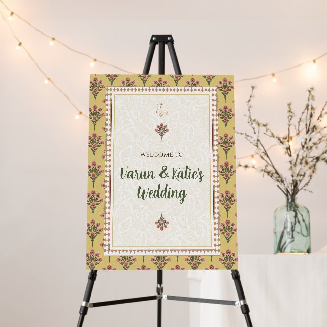 Indian Wedding Welcome sign & Indian Wedding decor (In Situ (Stand))