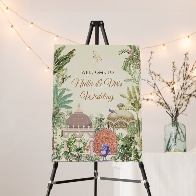Indian Wedding Welcome sign Indian Wedding decor (In Situ (Stand))