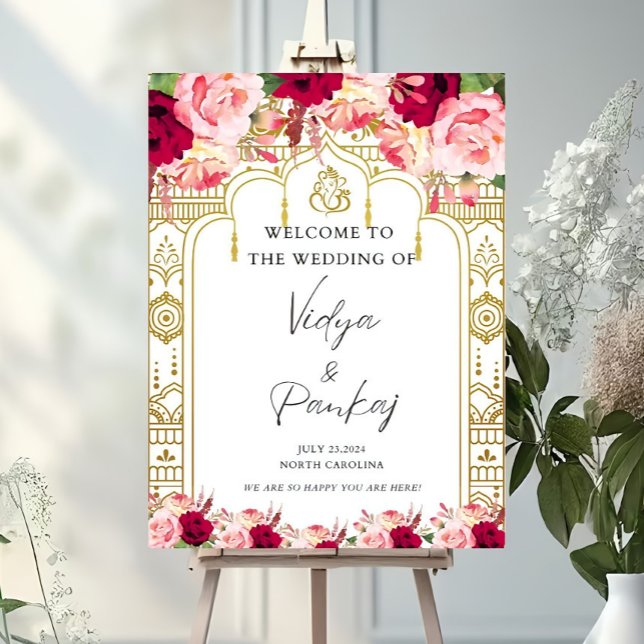 Indian Wedding Welcome Sign, Indian Wedding Decor Foam Board (Creator Uploaded)